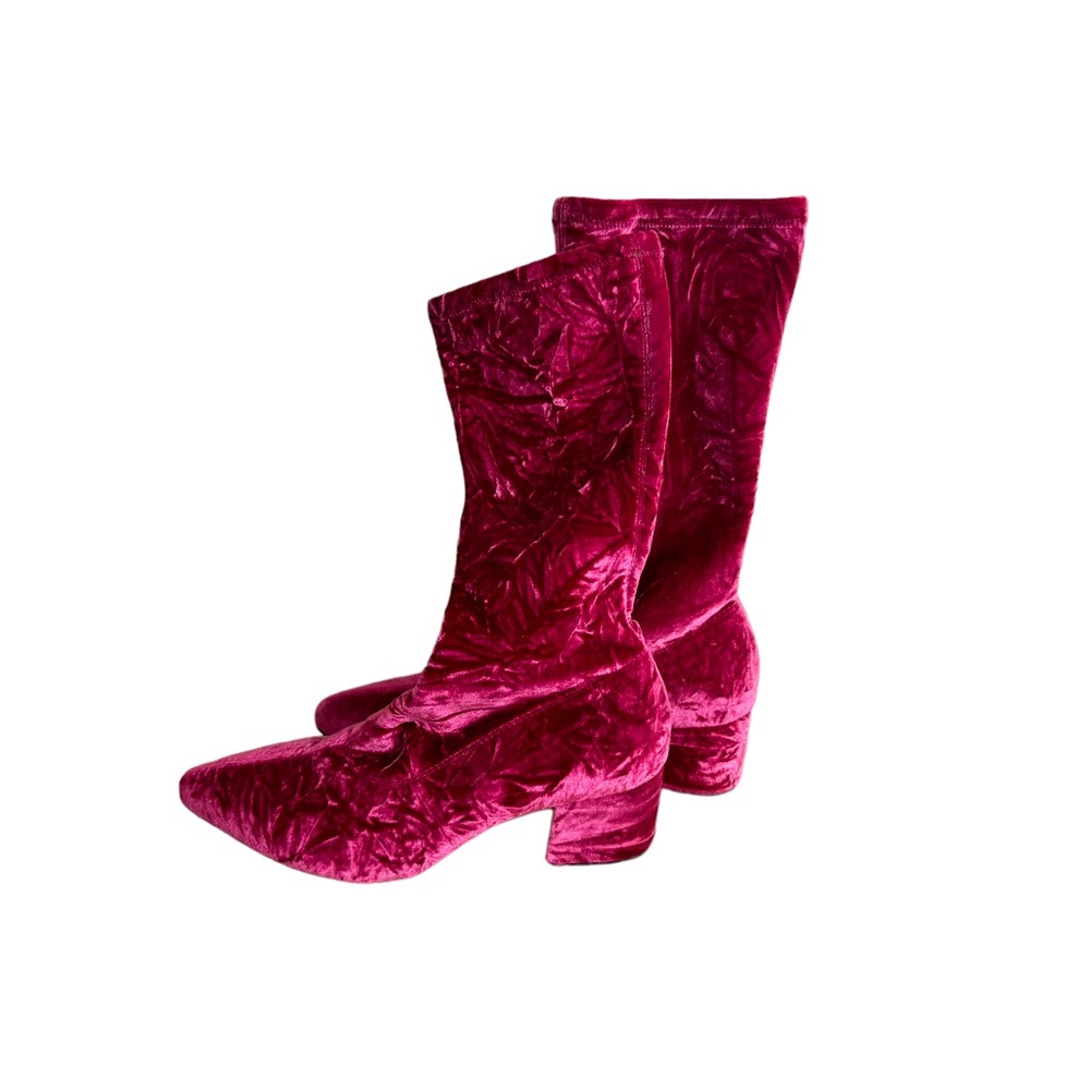 Vagabond Women's Pink Crushed Velvet Booties - Size 38